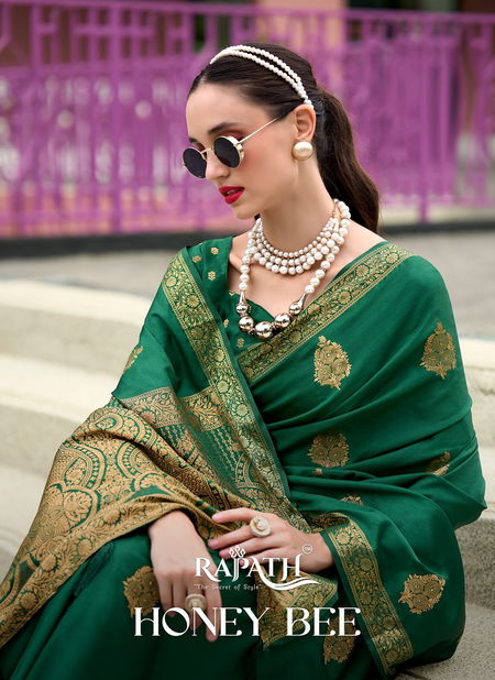 Honey Bee By Rajpath Satin Handwoven Wedding Wear Saree Suppliers In India Catalog